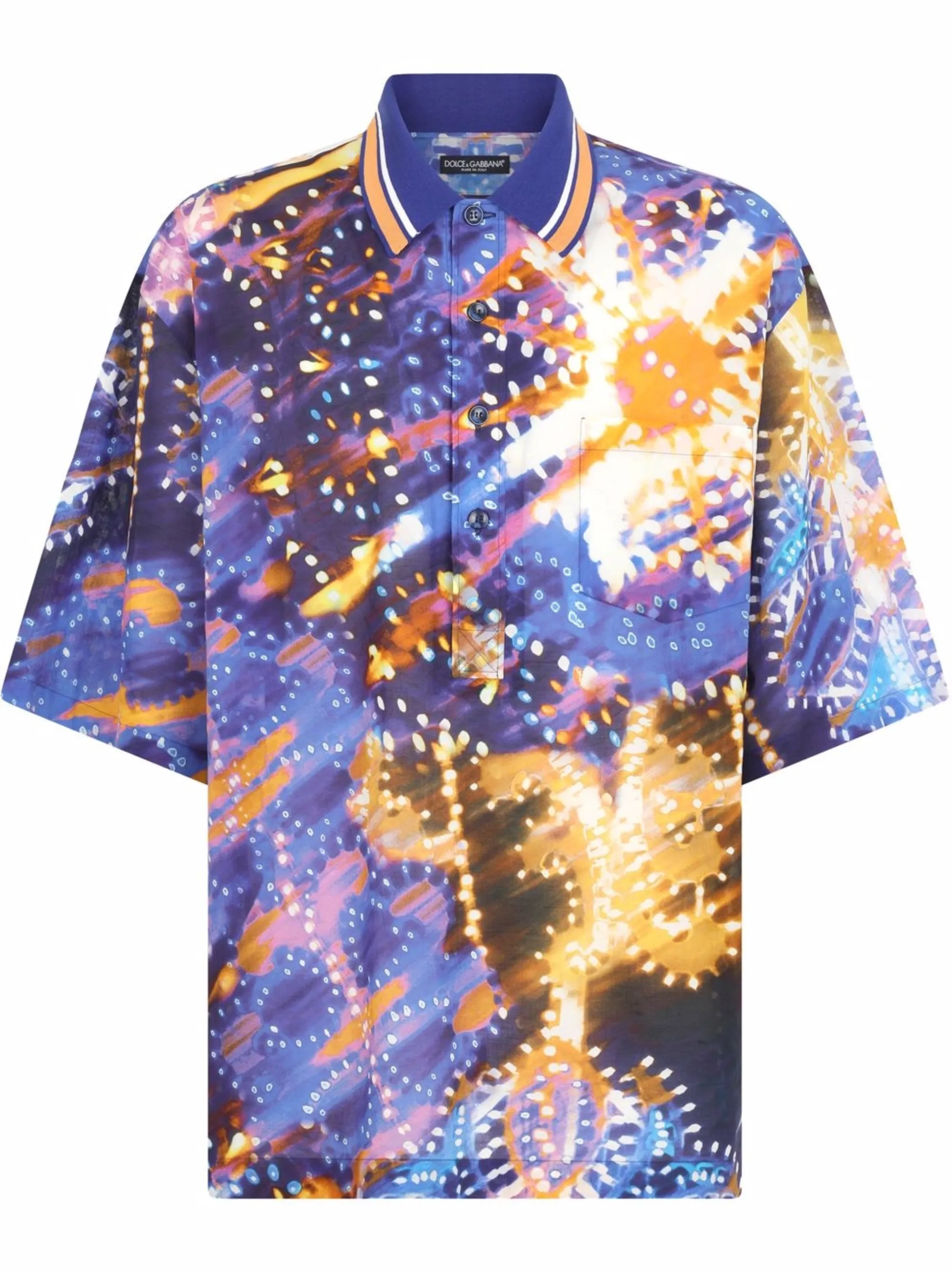 

Рубашка поло с графичным принтом Dolce & Gabbana, синий