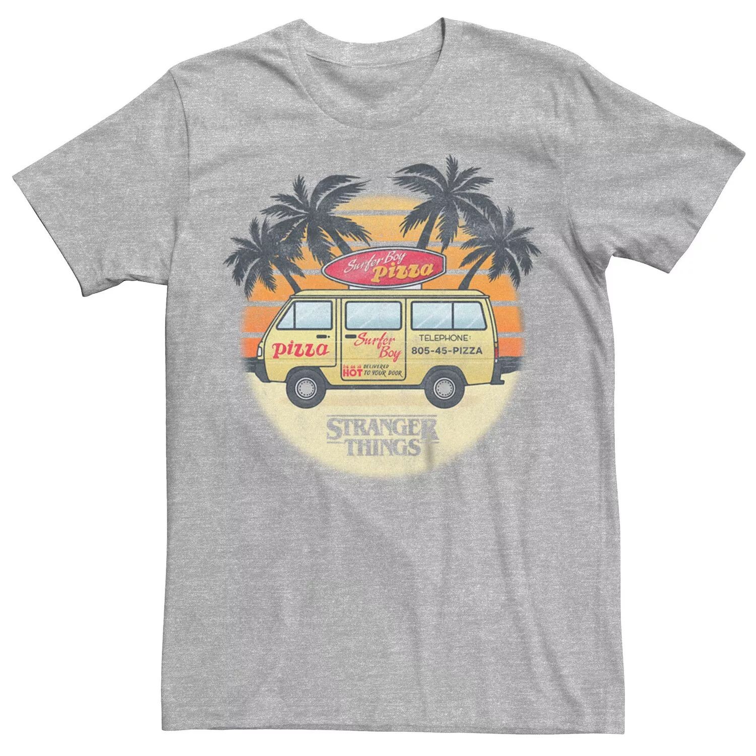 

Мужская футболка Netflix Stranger Things Surfer Boy Pizza Licensed Character