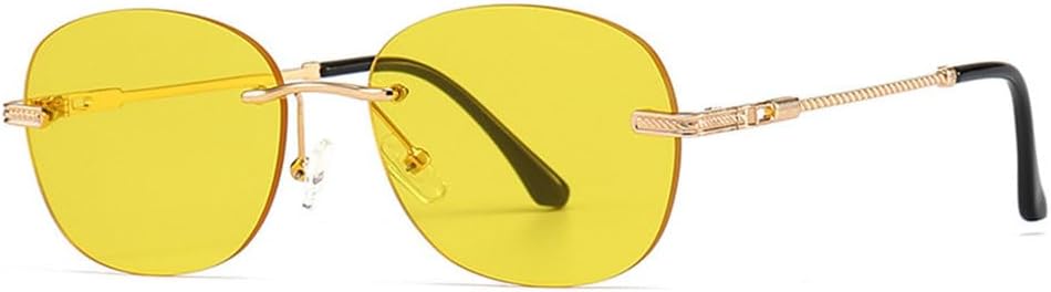 

Солнцезащитные очки LVTFCO без оправы, круглые, женские, в стиле ретро, ​​маленькая металлическая оправа, летние, для путешествий, уличной фотосессии, с защитой от УФ-излучения UV400, 4