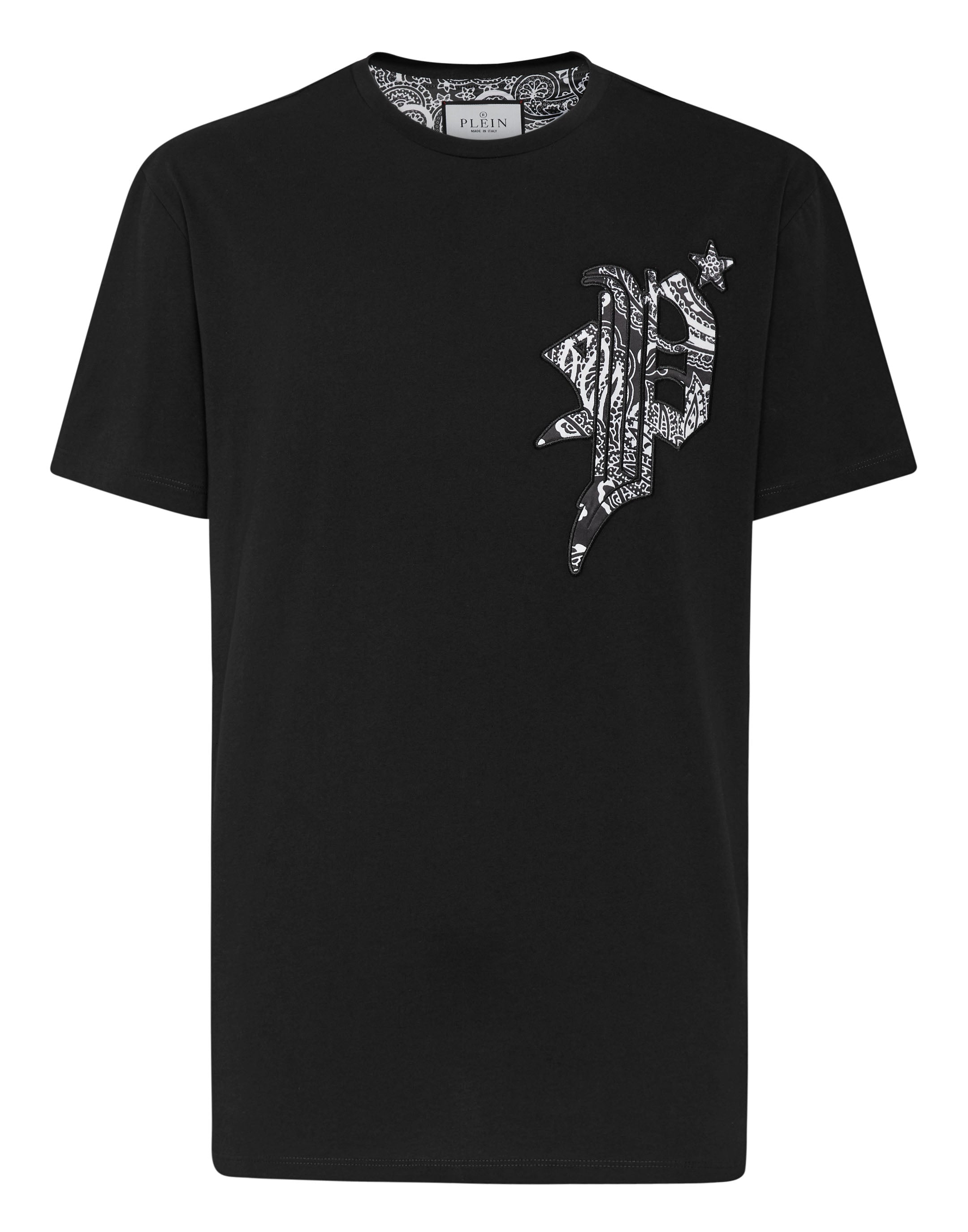 

Футболка с круглым вырезом SS Paisley Gothic Plein PHILIPP PLEIN, черный/белый
