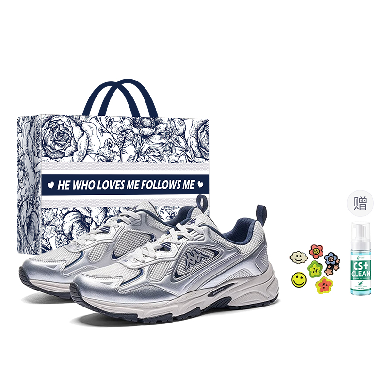 

Kappa Прочные дышащие легкие низкие массивные кроссовки Unisex Silver