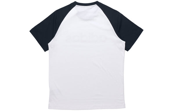 Футболка neo m esntl rgln t logo printing colorblock sports short sleeve white Adidas, белый — фото 2