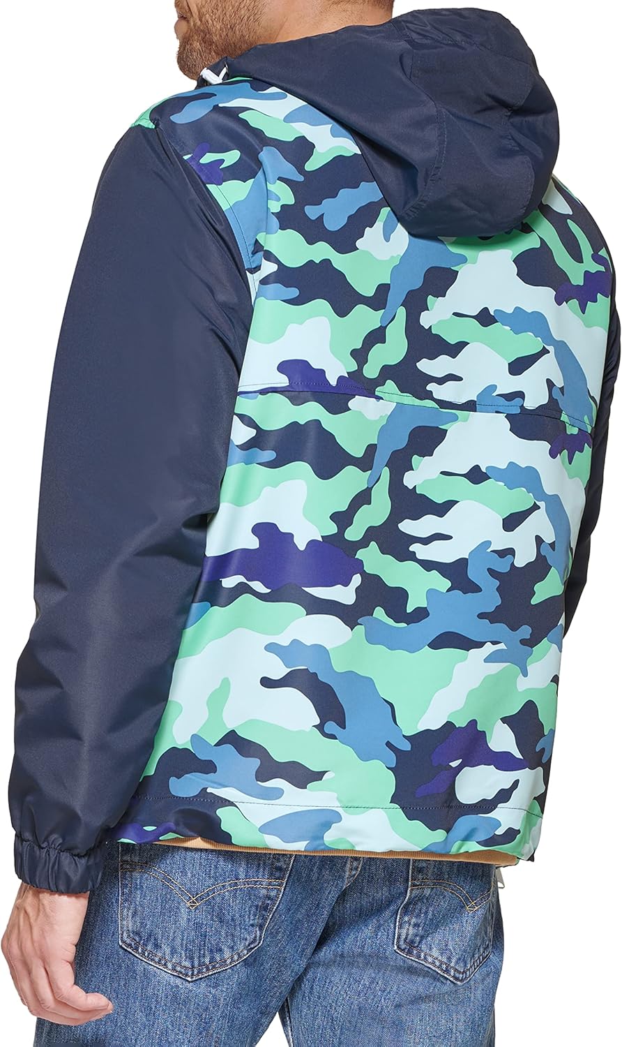 Мужская легкая куртка-поповер в стиле ретро от Tommy Hilfiger Taslan, Blue/Green Camouflage — фото 4