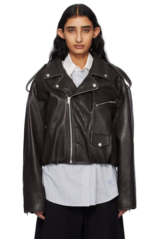 

Коричневая байкерская куртка из овчины Acne Studios