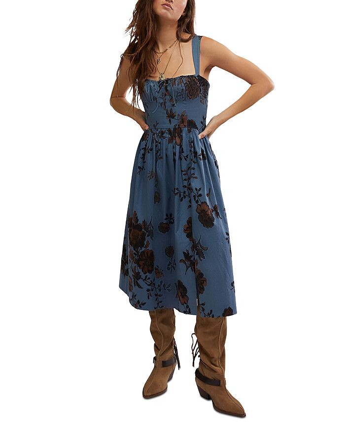 

Детское платье миди Free People Laters, синий