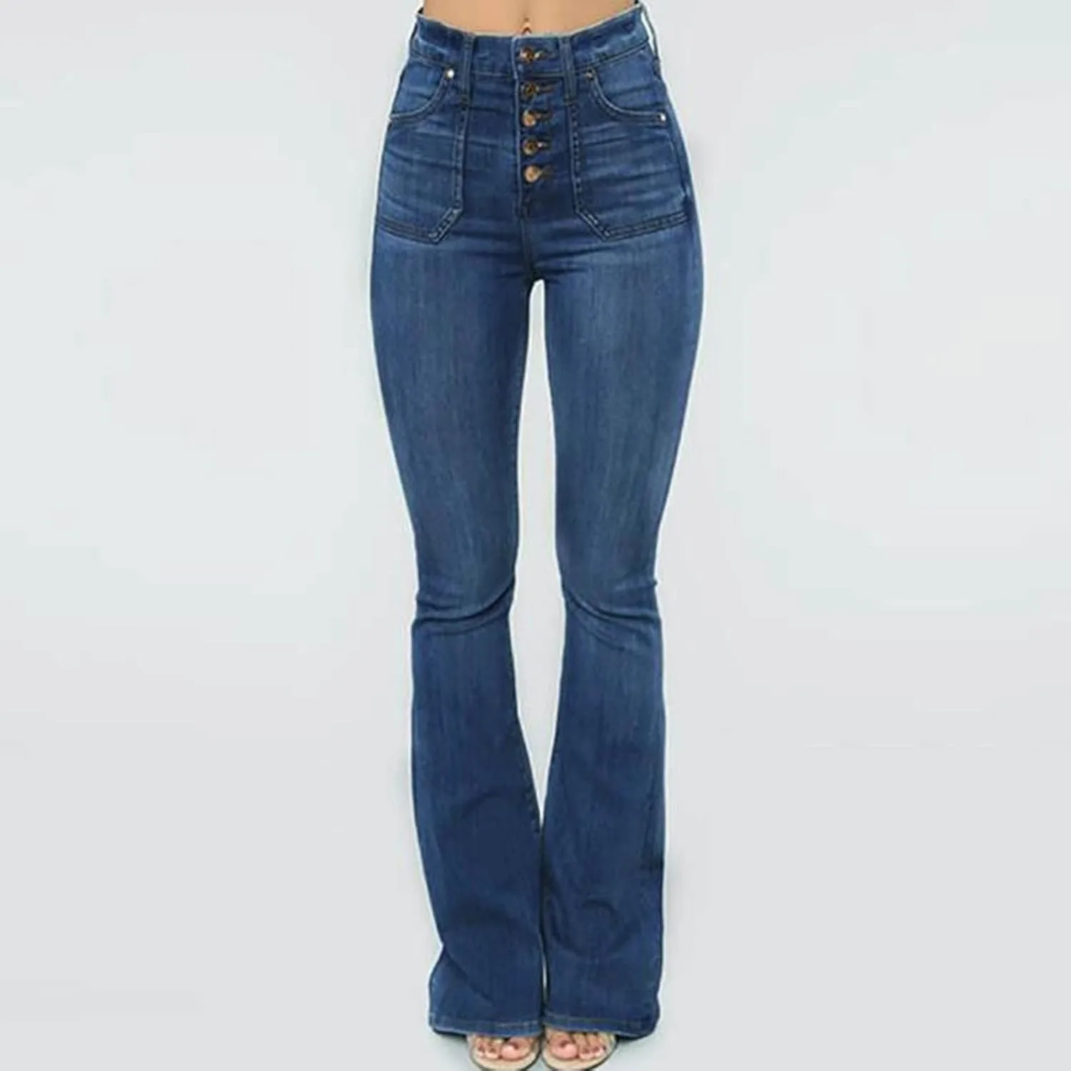 Джинсы для женщин High Waist с завышенной талией и эффектом slim — фото 2