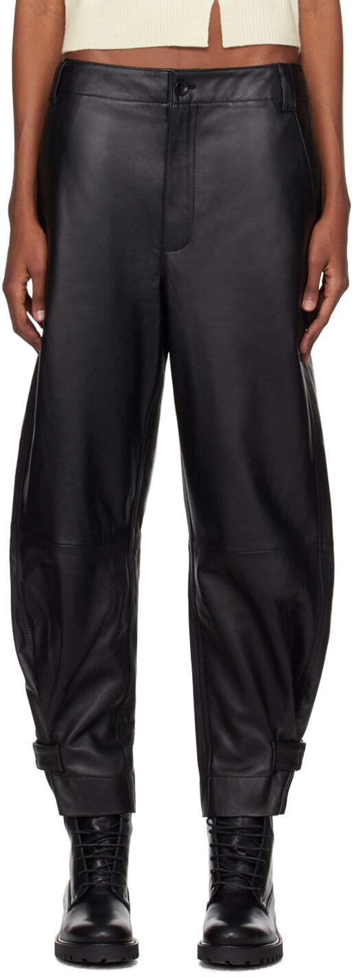 

Черные кожаные брюки White Label Proenza Schouler, цвет Black