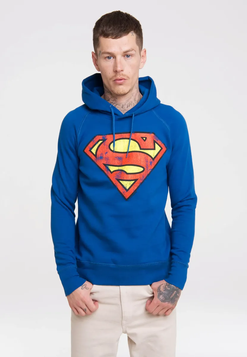 

Толстовка с капюшоном LOGOSHIRT "DC – Superman Logo", с принтом супергероя, цвет Blau-Mehrfarbig