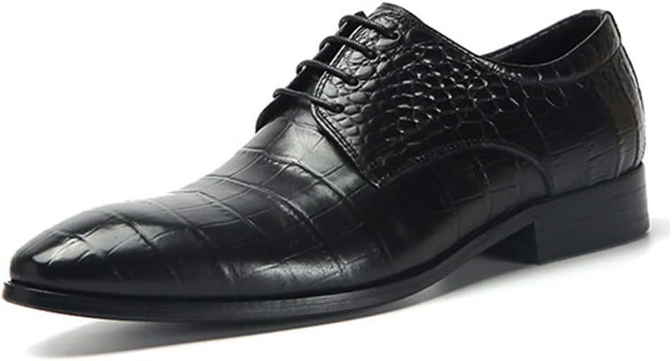 

Мужские деловые туфли, кожаные дерби оксфорды с острым носком, шнуровка, праздничные туфли для офиса и свадьбы, модные, красные, размер 41/UK 7.5/US 8 Jlfzc