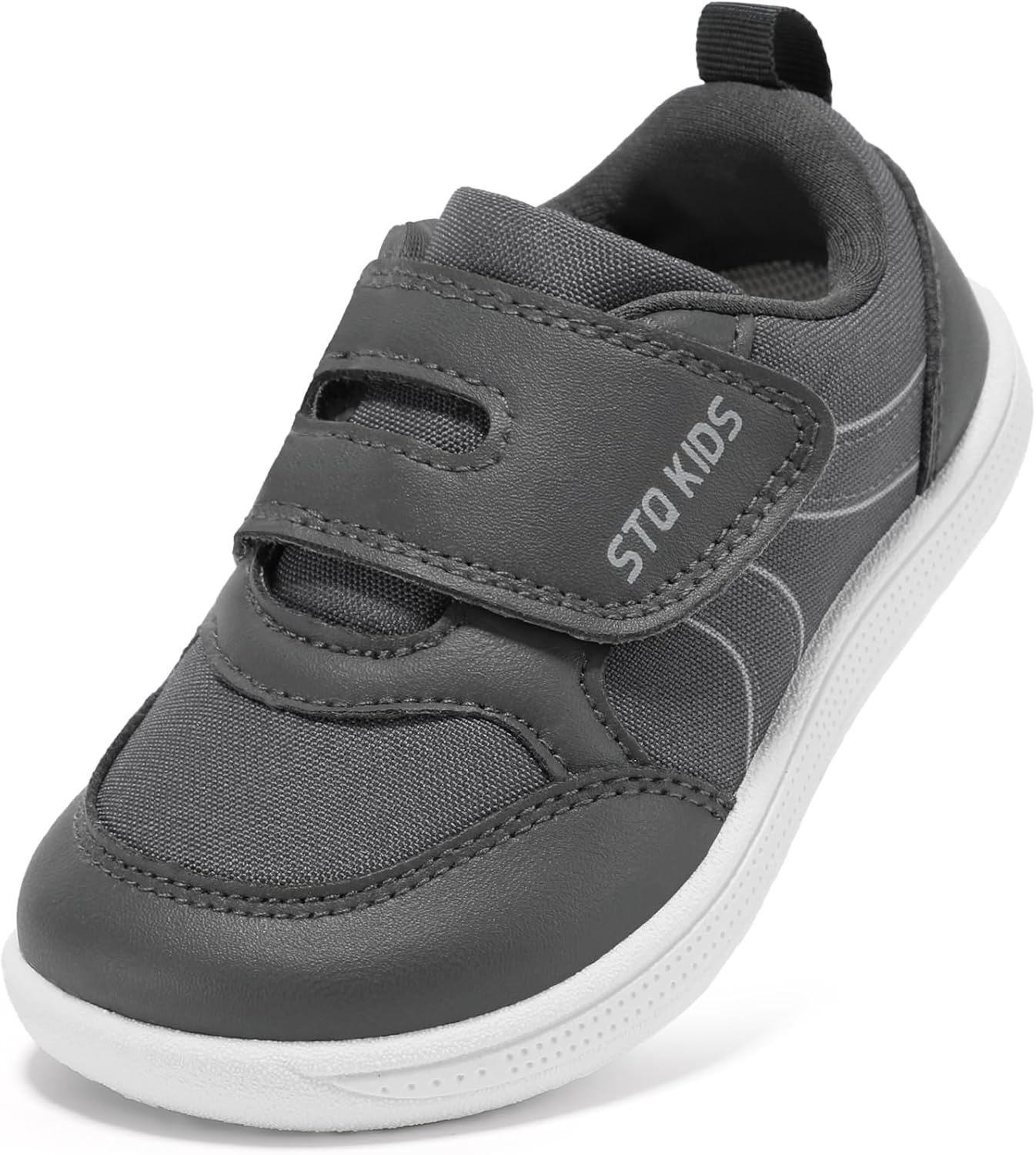 

Детские сандалии с широкой пяткой босоножки для малышей, кроссовки для мальчиков и девочек, детские теннисные кроссовки, нескользящие, легкие, удобные обувь для первых шагов, для бега и активного отдыха на улице Stq Kids, темно-серый