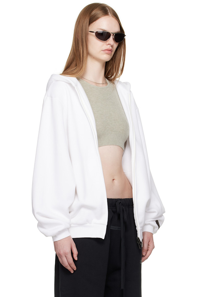 Fear Of God Essentials Белая флисовая толстовка на молнии в стиле 90-х — фото 2