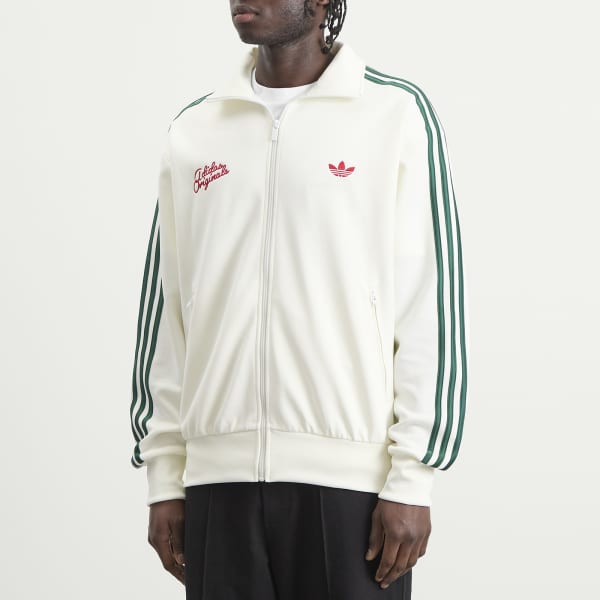 Вышитая спортивная куртка "Жар-птица" Adidas, off белый & collegiate зеленый — фото 2