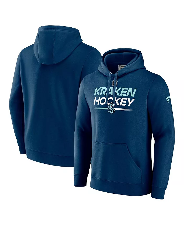 

Мужская синяя толстовка с капюшоном Seattle Kraken Authentic Pro Pullover Hoodie Fanatics