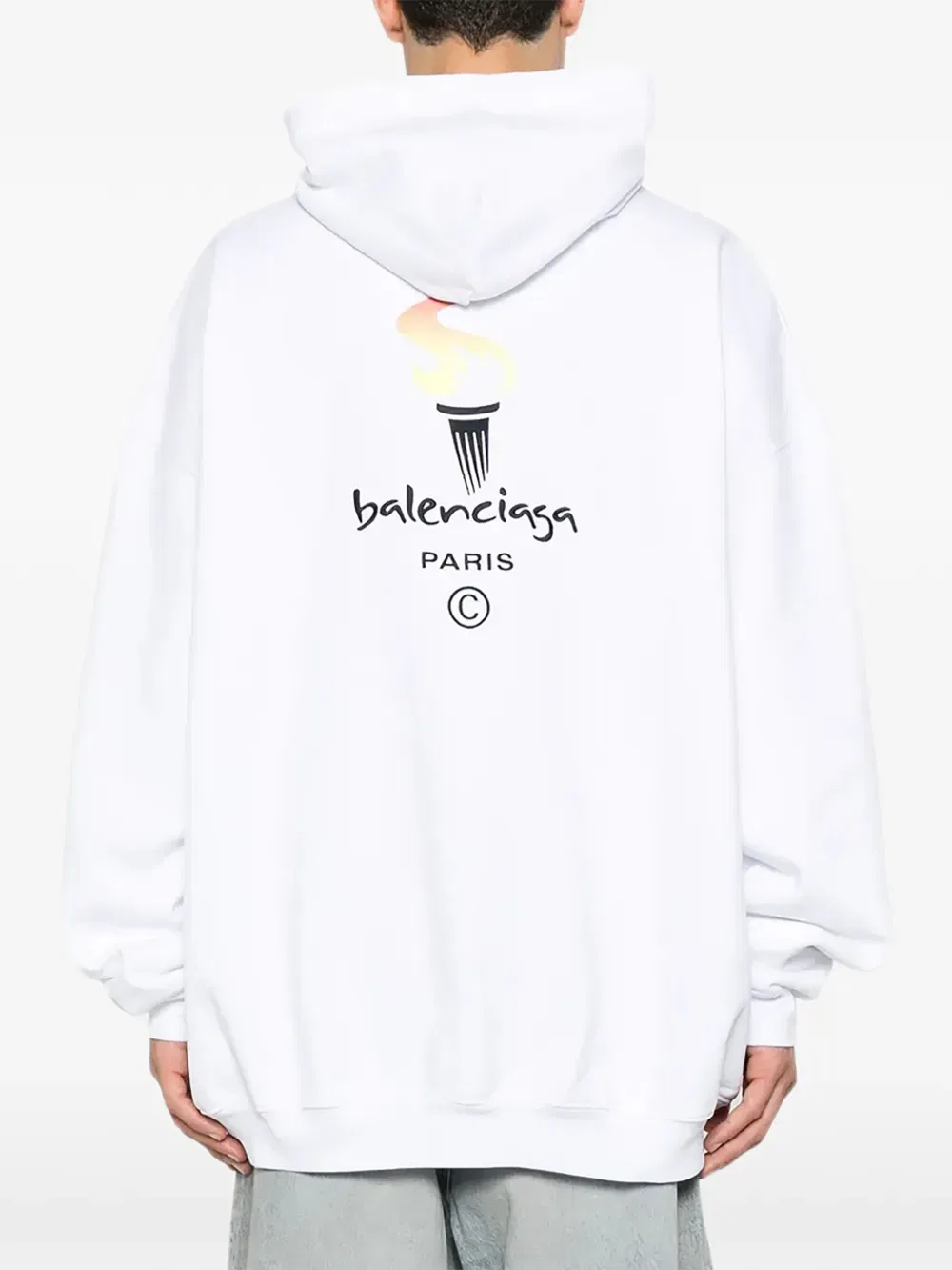 Худи с символикой Парижской Олимпиады Balenciaga, белый — фото 2