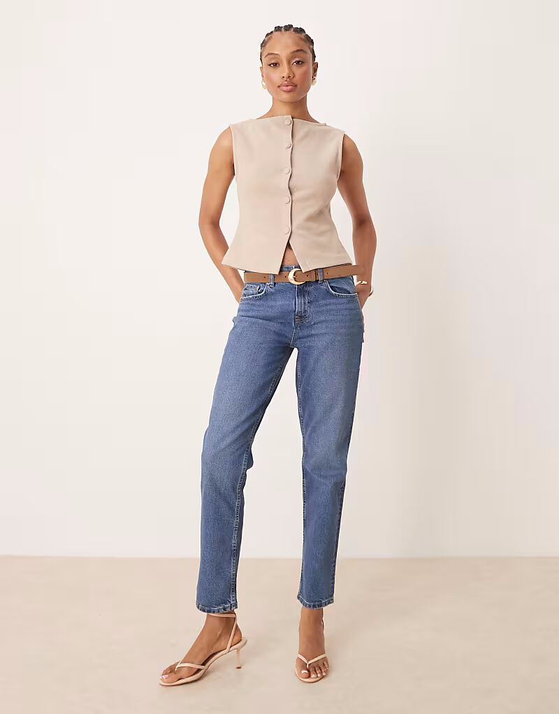 

Джинсы Gina Tricot Tall облегающего кроя прямого кроя темно-синего цвета