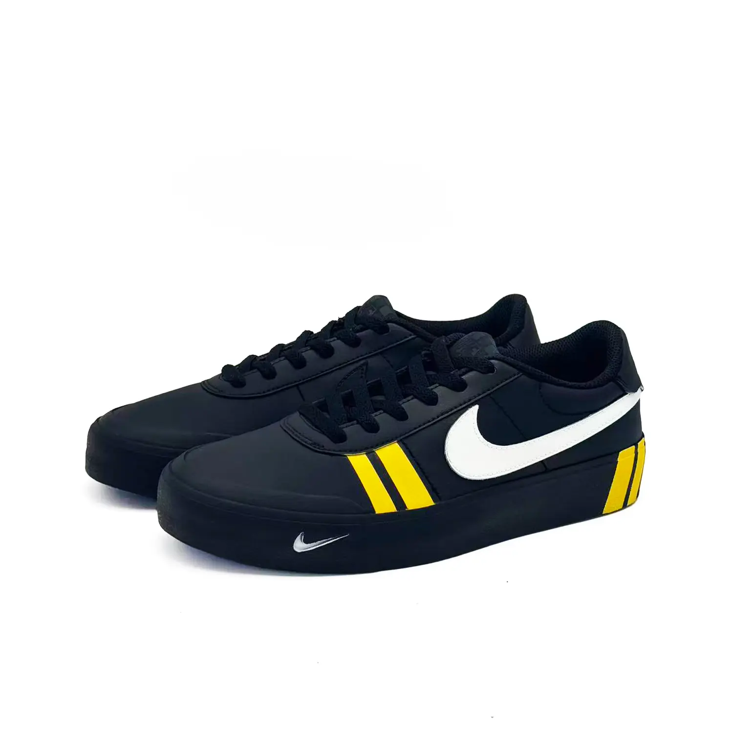 Nike Мужские низкие скейтбордские кроссовки Court Shot Lemon Yellow Path устойчивые к истиранию Black Yellow — фото 4