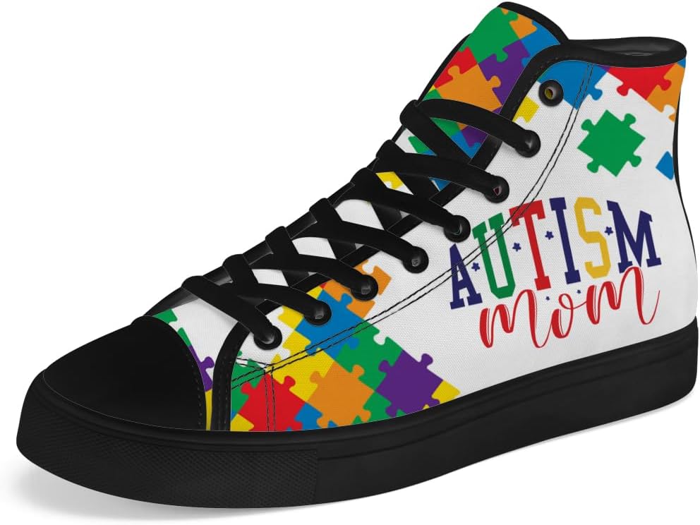 

Кеды на высокой подошве chebing с принтом «Аутизм», с шнуровкой, повседневная обувь, подарок для мужчин и женщин, поддержка осведомленности об аутизме, белый