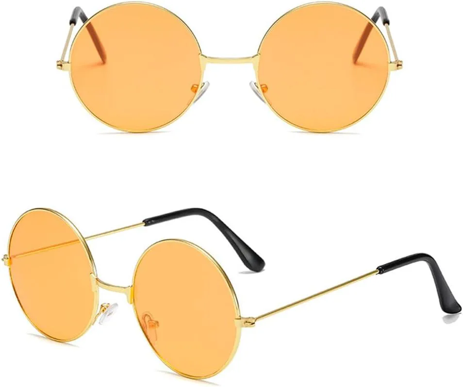 

1 шт. Круглые/сердечко солнцезащитные очки для женщин и мужчин с защитой от УФ-излучения UV400, металлические солнцезащитные очки для женщин и мужчин DSVIGF, A -Red