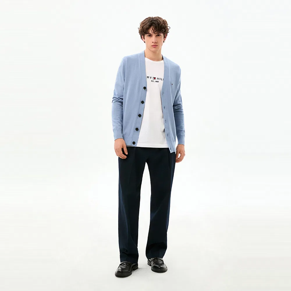 Мужской хлопковый кардиган небесно-голубой от Tommy Hilfiger — фото 2