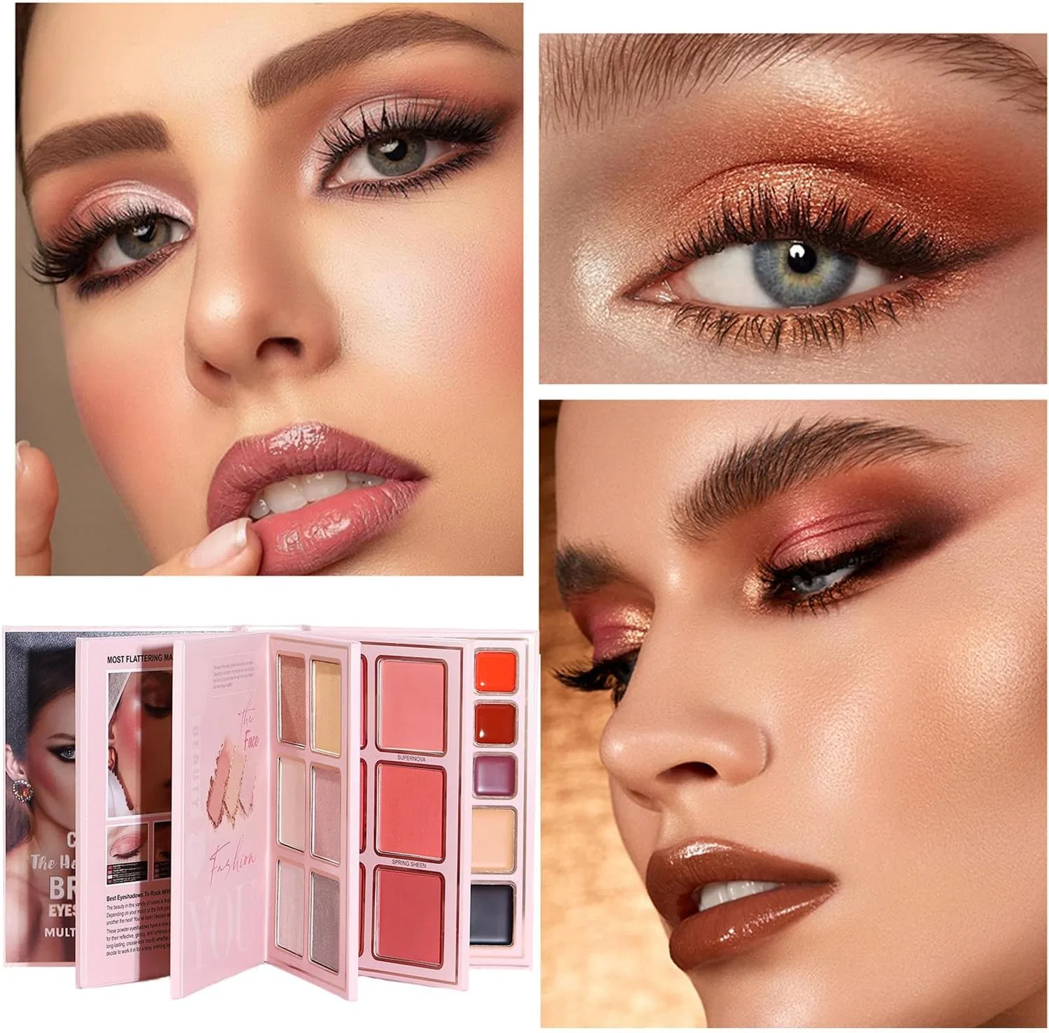 Палетка для макияжа Makeup Palette Book, компактная, для путешествий — фото 4