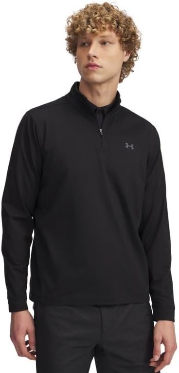 

Мужская куртка UA Drive с застежкой-молнией Quarter-Zip от Under Armour - водоотталкивающая и с защитой UPF 50+, Black-Csr