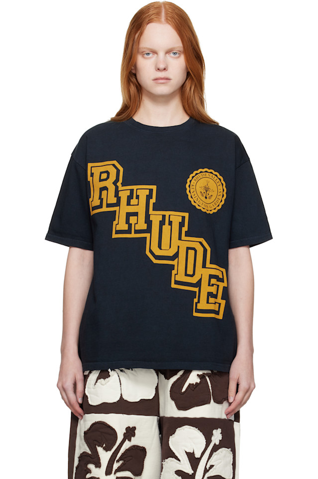 

Футболка Rhude с университетским гербом Rhude, черный