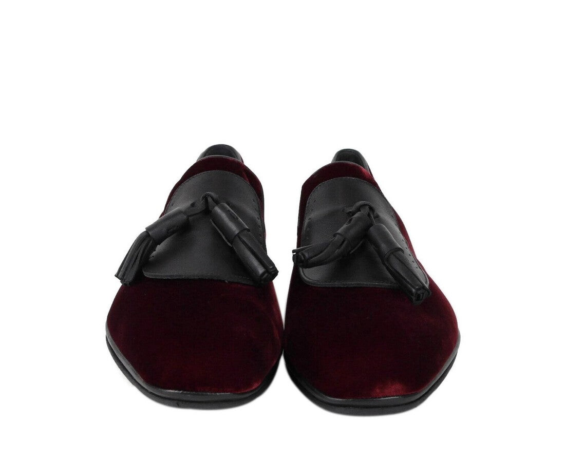 

Мужские бархатные лоферы Salvatore Ferragamo с кисточками, красный
