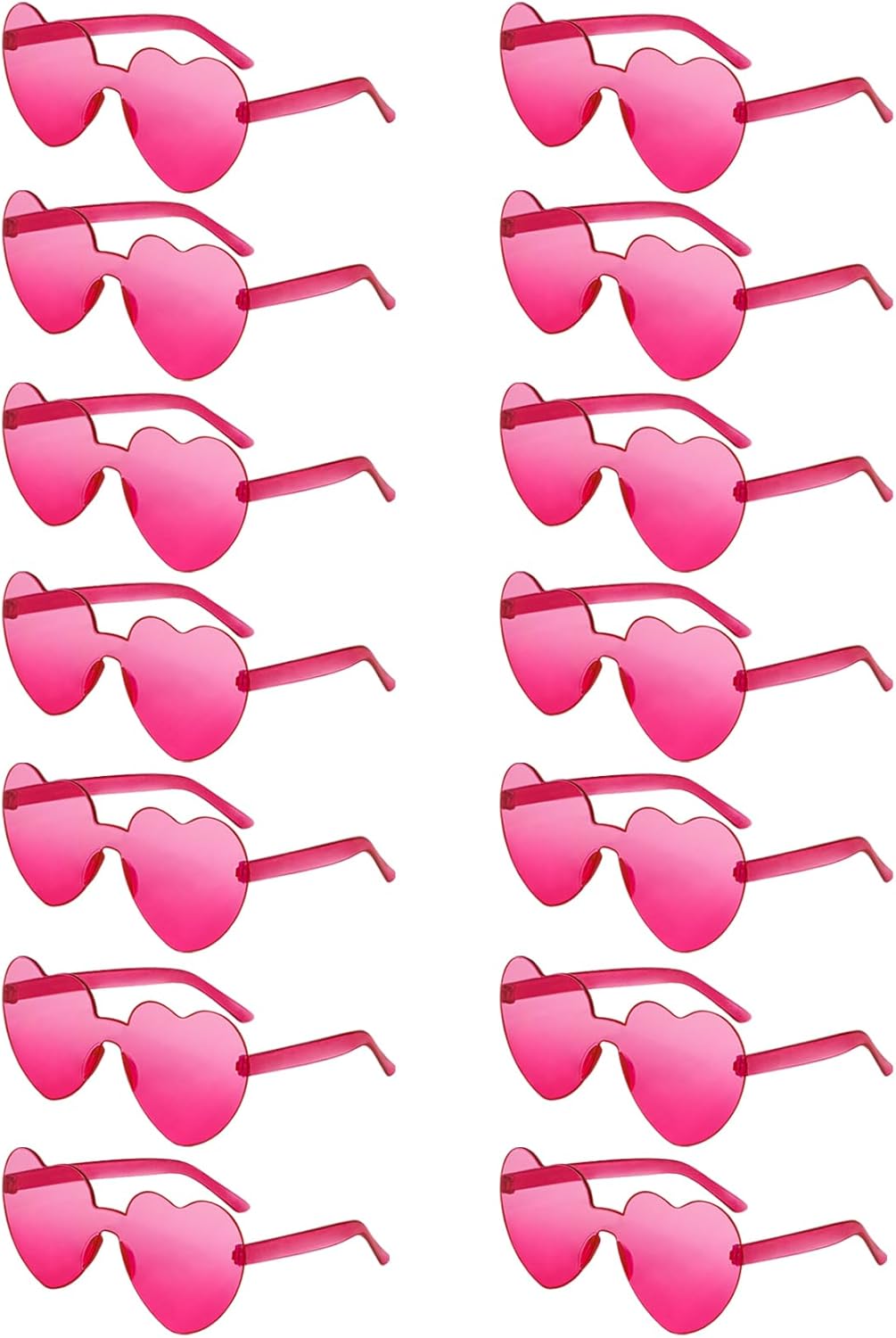 

14/42 солнцезащитных очков в форме сердца для женщин, забавные, милые, без оправы, прозрачные, конфетных цветов, в форме сердца, отличные подарки для вечеринки Geopty, Hotpink