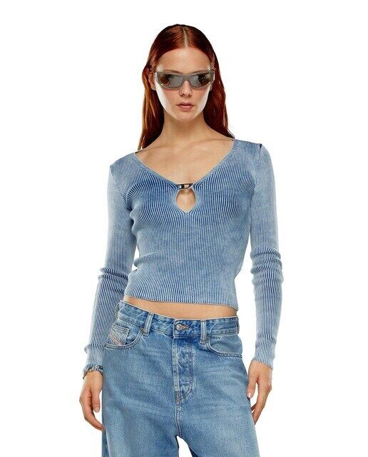 

Женский топ с длинными рукавами и логотипом Diesel, синий