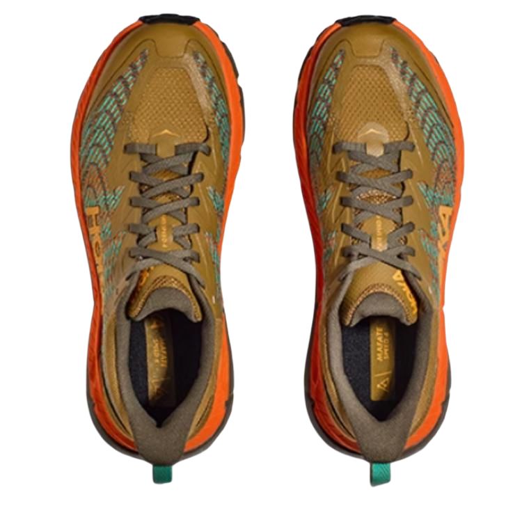 HOKA ONE ONE Мужские противоскользящие кроссовки Mafate Speed 4 для трейлраннинга с низким верхом цвета тыквы, цвет Pumpkin — фото 3