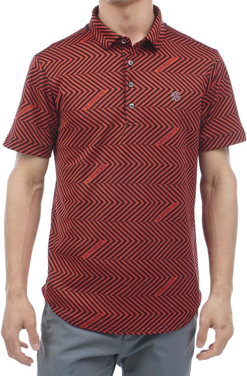 

Мужская поло-рубашка St. Andrews с коротким рукавом (зигзагообразный жаккард) / для гольфа / 042-5160253, красный