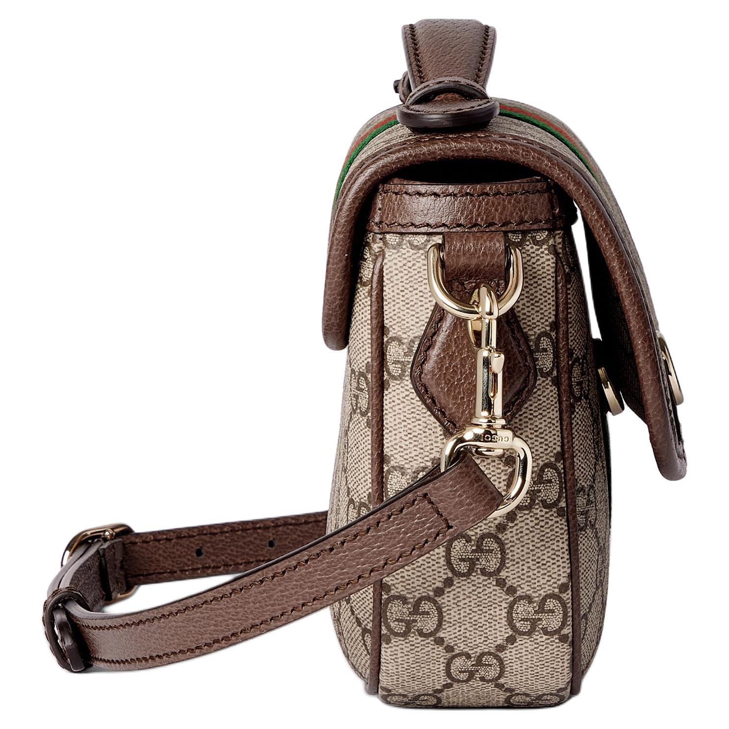 GUCCI Ophidia холщовая сумка малая женская beige & brown — фото 3