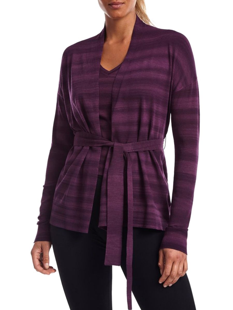 

Кардиган с поясом в полоску Yuri Capsule 121, фиолетовый