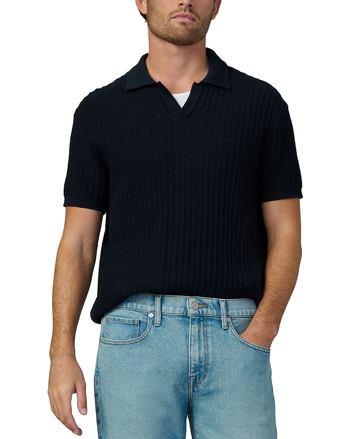 

Текстурированный короткий рукав поло-свитер Joe's Jeans, синий