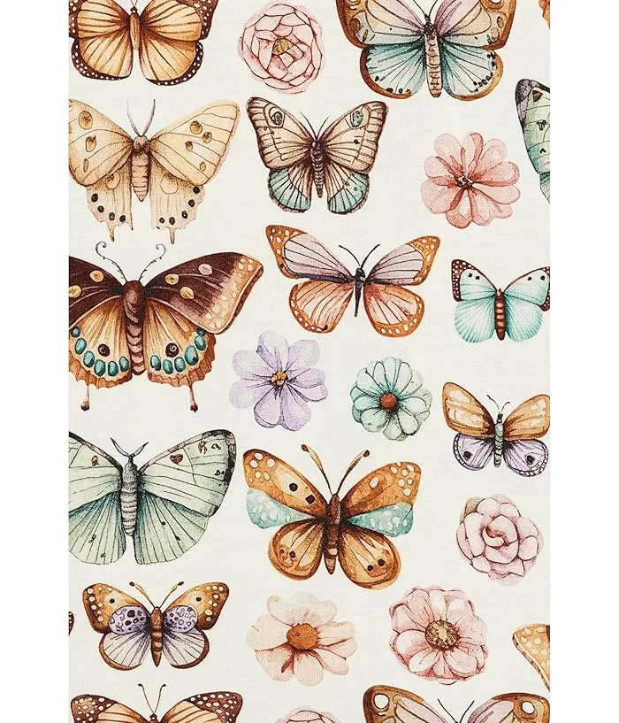 Пижама с принтом обезьян Kickee Pants Kids, Botanical Butterflies — фото 3