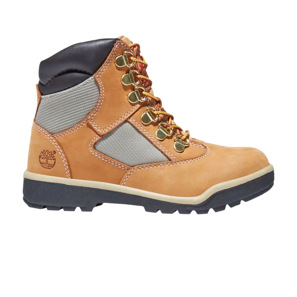 Ботинки детские Timberland Field 6 Inch, нубук, коричневый / серый