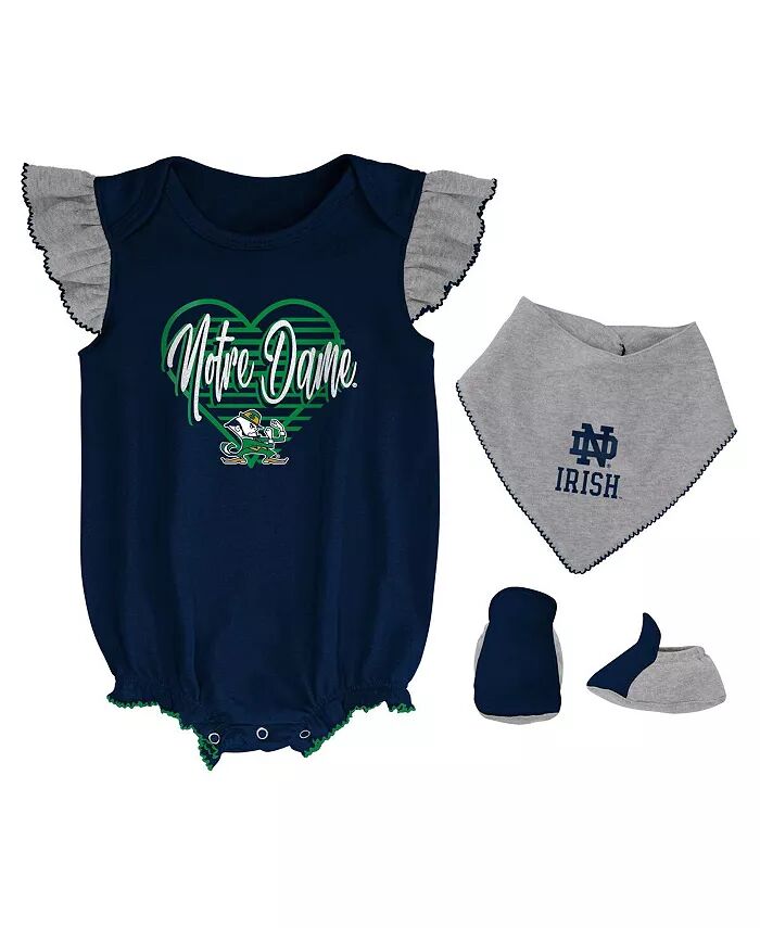 

Девочки Новорожденные и младенцы Темно-синий, Серый Меланжевый Notre Dame Fighting Irish All The Love Боди Комплект из нагрудника и пинеток Outerstuff