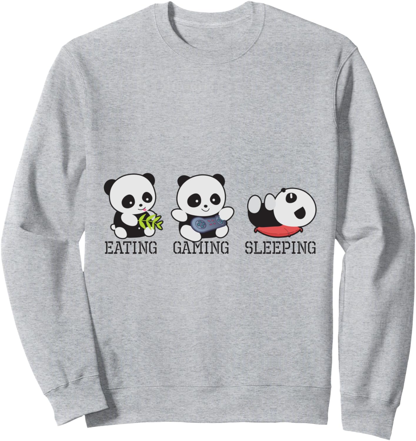 

Толстовка с забавным рисунком «Ешь, играешь, спишь, панда, видеоигра», серый цвет Funny Panda Eating Gaming Sleeping Gamer Gift Idea