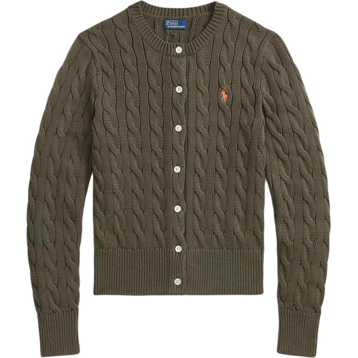 Кардиган с косой вязкой Polo Ralph Lauren, olive