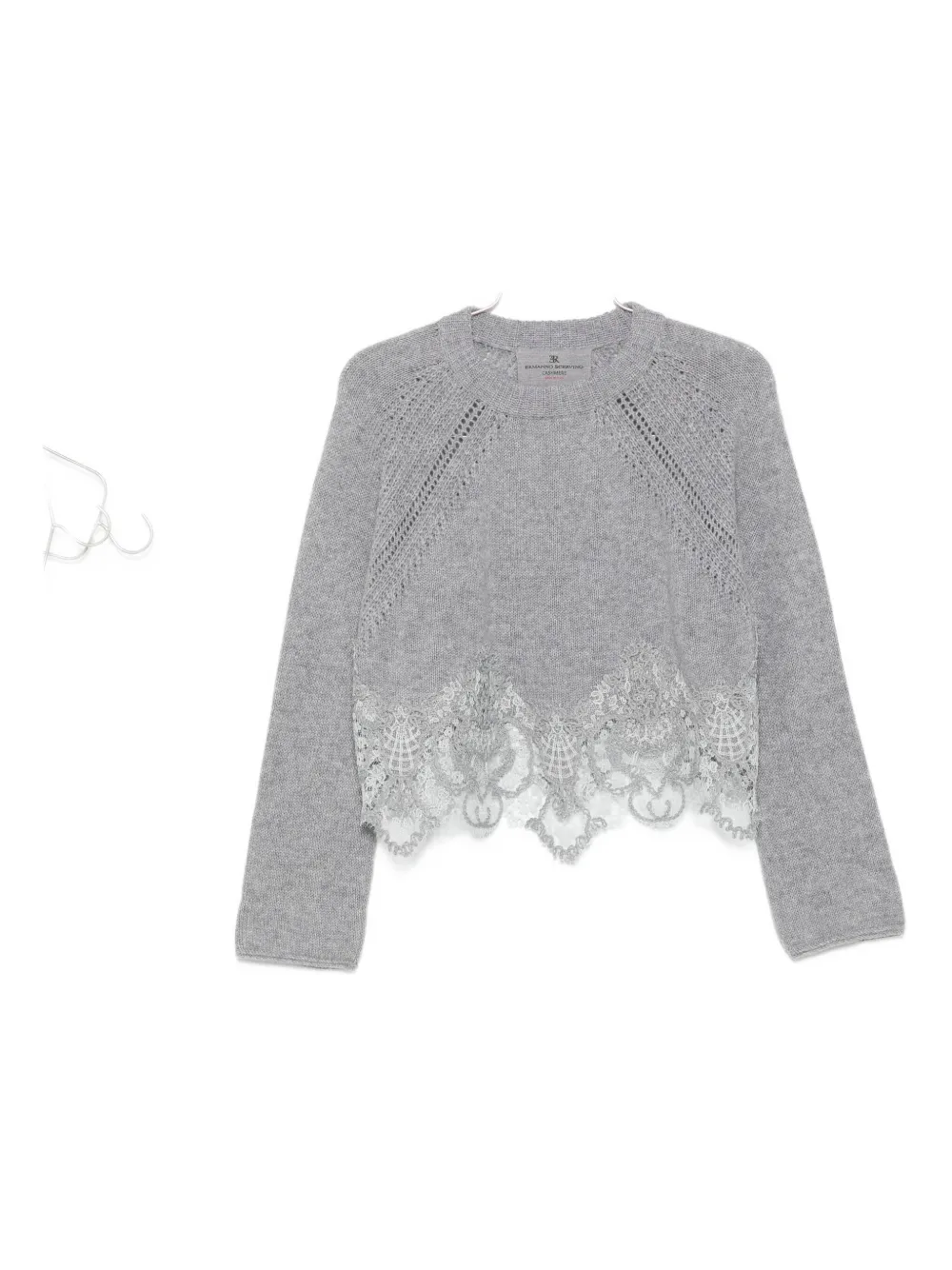 

Кашемировый свитер с кружевом Ermanno Scervino, серый