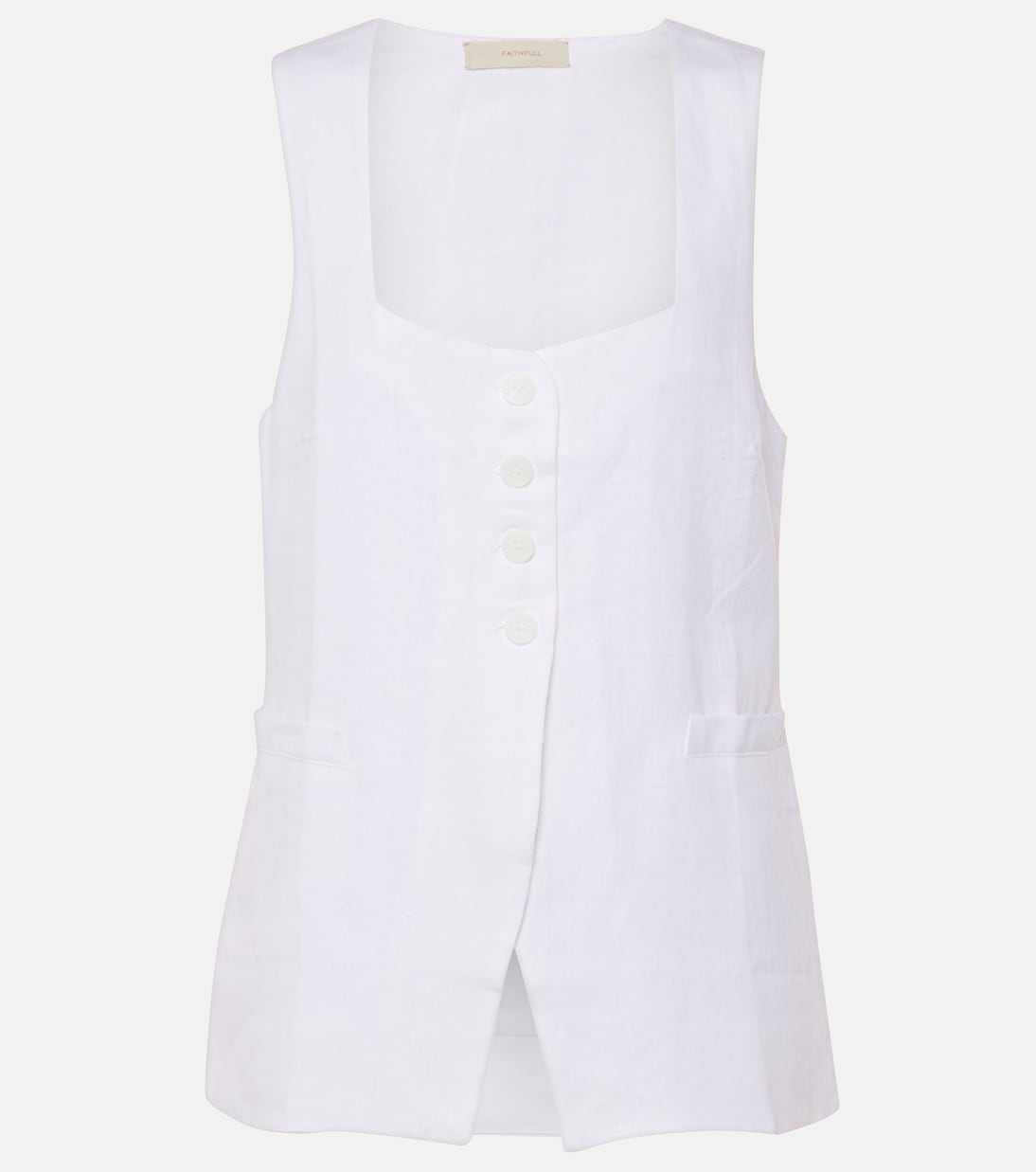 

Майя льняной жилет Faithfull, Solid White