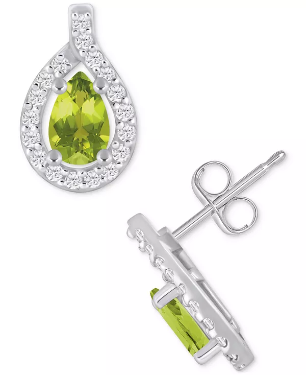 

Серьги-Гвоздики с ореолом из 10-каратного белого золота с аметистами (3/4 карата) и бриллиантами (1/4 карата) (также доступны с другими драгоценными камнями) Macy'S, peridot