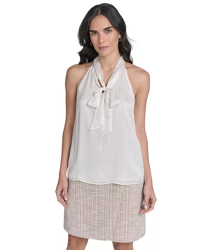 

Женская блузка без рукавов с завязкой на шее Calvin Klein, коричневый/бежевый