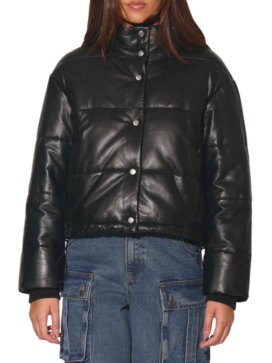 

Кожаная куртка-пуховик Jesse Walter Baker, черный