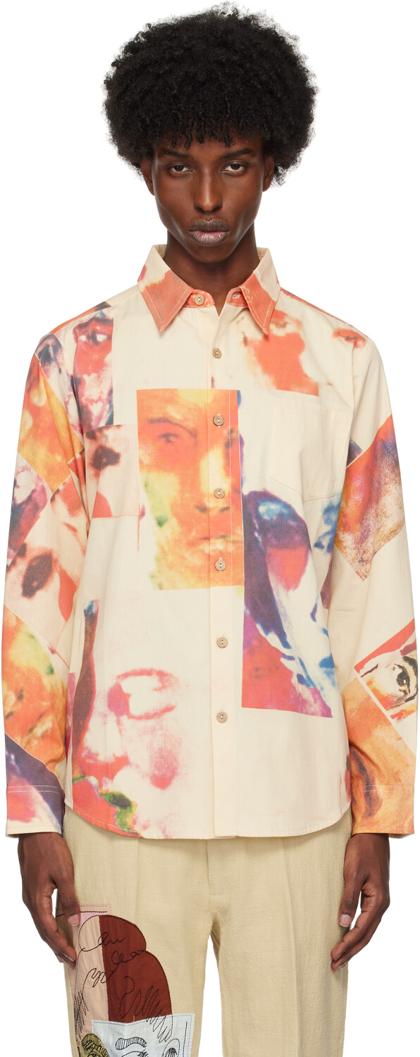 

Рубашка на пуговицах с изображением лиц Off-White Collage KidSuper