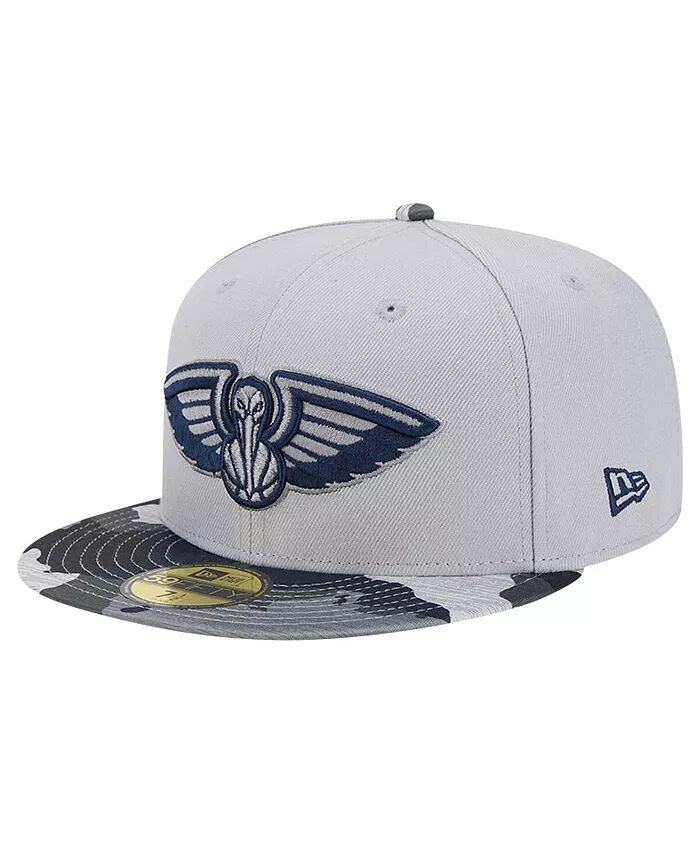 

Мужская серая кепка New Orleans Pelicans Active Color Camo Visor 59FIFTY Fitted New Era