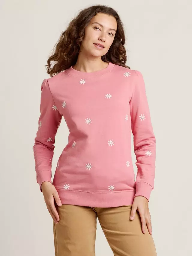 

Толстовка Brakeburn Floral Embroidered Crew, розовый