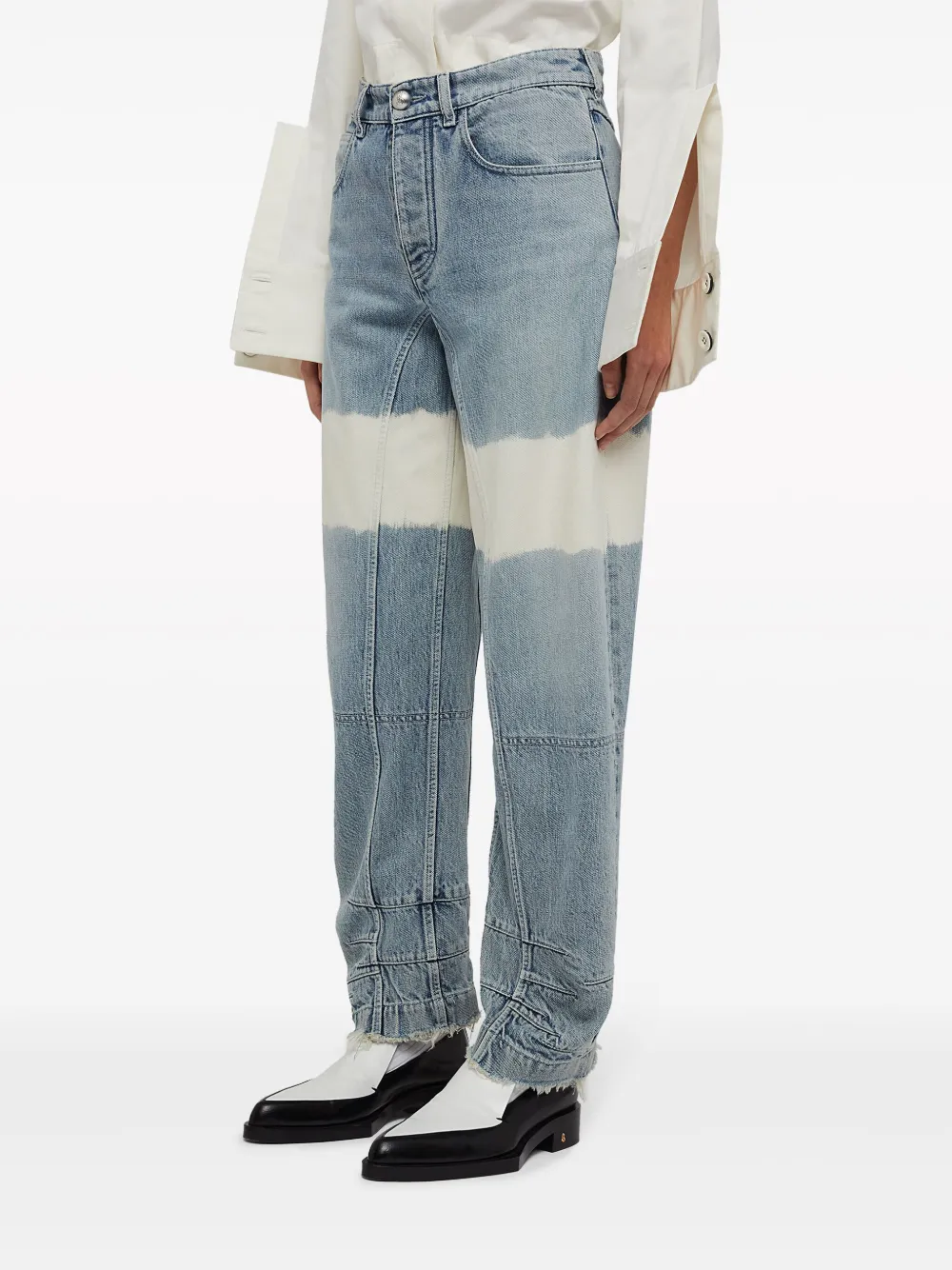 Джинсы в стиле колор-блок с завышенной талией JIL SANDER, синий — фото 4