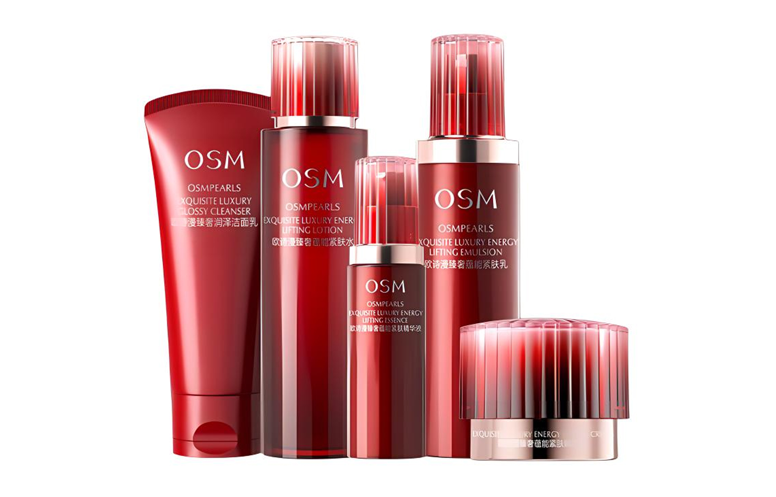 

OSM Набор уходовой косметики Luxurious Essence Cream Moisturizer: увлажняющий, успокаивающий, подтягивающий 100г+160мл+120мл+35мл+50г