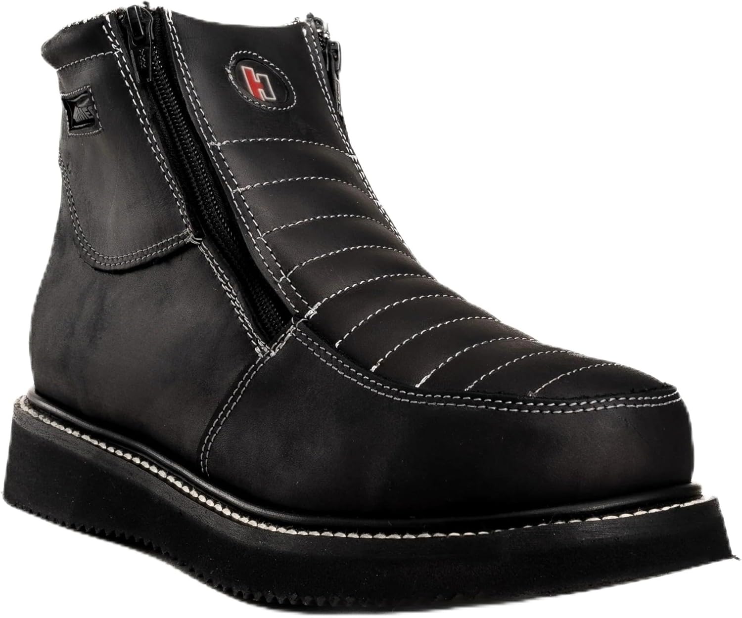 

Мужские ботинки Men's Hammer HM330 с двойной застежкой-молнией, из натуральной кожи - черные, размер 6, подошва Вельингтон, устойчивые к маслу и воде, с утеплителем, против усталости, легкие Generic